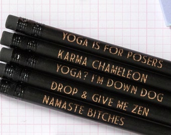 Yoga Gift | Yoga printed pencils | Yoga Teacher Gift