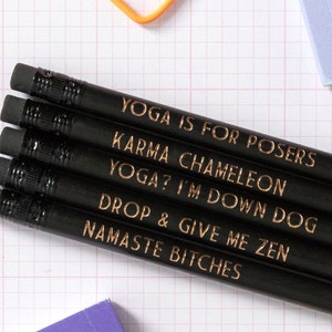 Yoga Gift | Yoga printed pencils | Yoga Teacher Gift