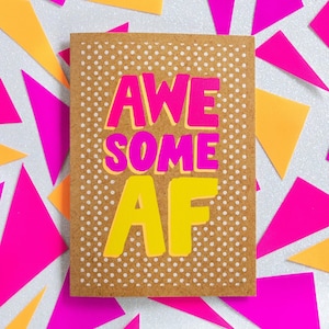 Felicitatieskaart, grappige felicitatiekaart, goed gedaan kaart, afstudeerkaart, nieuwe baankaart, trots op jou kaart, geweldige AF