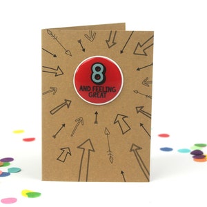 Eighth birthday card, 8th Birthday card, 8th birthday Card Boy, 8th birthday Card Girl, birthday card eight, eighth birthday card, unisex