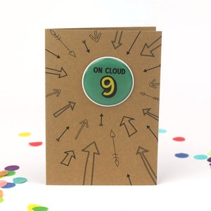 Carte de 9e anniversaire, carte de 9e anniversaire garçon, carte de 9e anniversaire fille, badge de 9e anniversaire, carte d’anniversaire pour enfants, carte de 9 ans, neuvième anniversaire