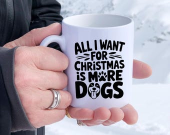 Lustiger Hundeweihnachtsbecher, Hundeliebhaber Weihnachtsgeschenk, Hundebesitzer Weihnachtsgeschenk, Hundestrumpffüller, Hundemama Weihnachten, alles was ich will