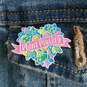 Plant Powered Vegan Enamel Pin