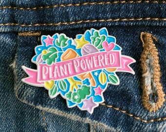 Plant Powered Vegan Enamel Pin
