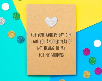 Funny Father's Day Card, Card from Daughter, Step Dad Father's Day Card, Unique, Minimalist, Cheeky Rude Card for Dad, Dad Joke, Funny Dad