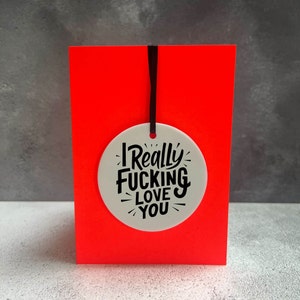 Tarjeta de amor divertida, tarjeta de amor grosero, tarjeta de novio, tarjeta de novia, tarjeta de esposo, tarjeta de esposa, tarjeta de aniversario, realmente te amo