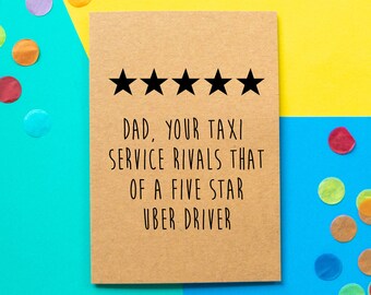 Funny Father's Day Card, Funny Dad Card, Uber card, Father's Day Card Taxi, Dad's Taxi, Funny Dad Birthday Card, Dads taxi, Fathers Day Card