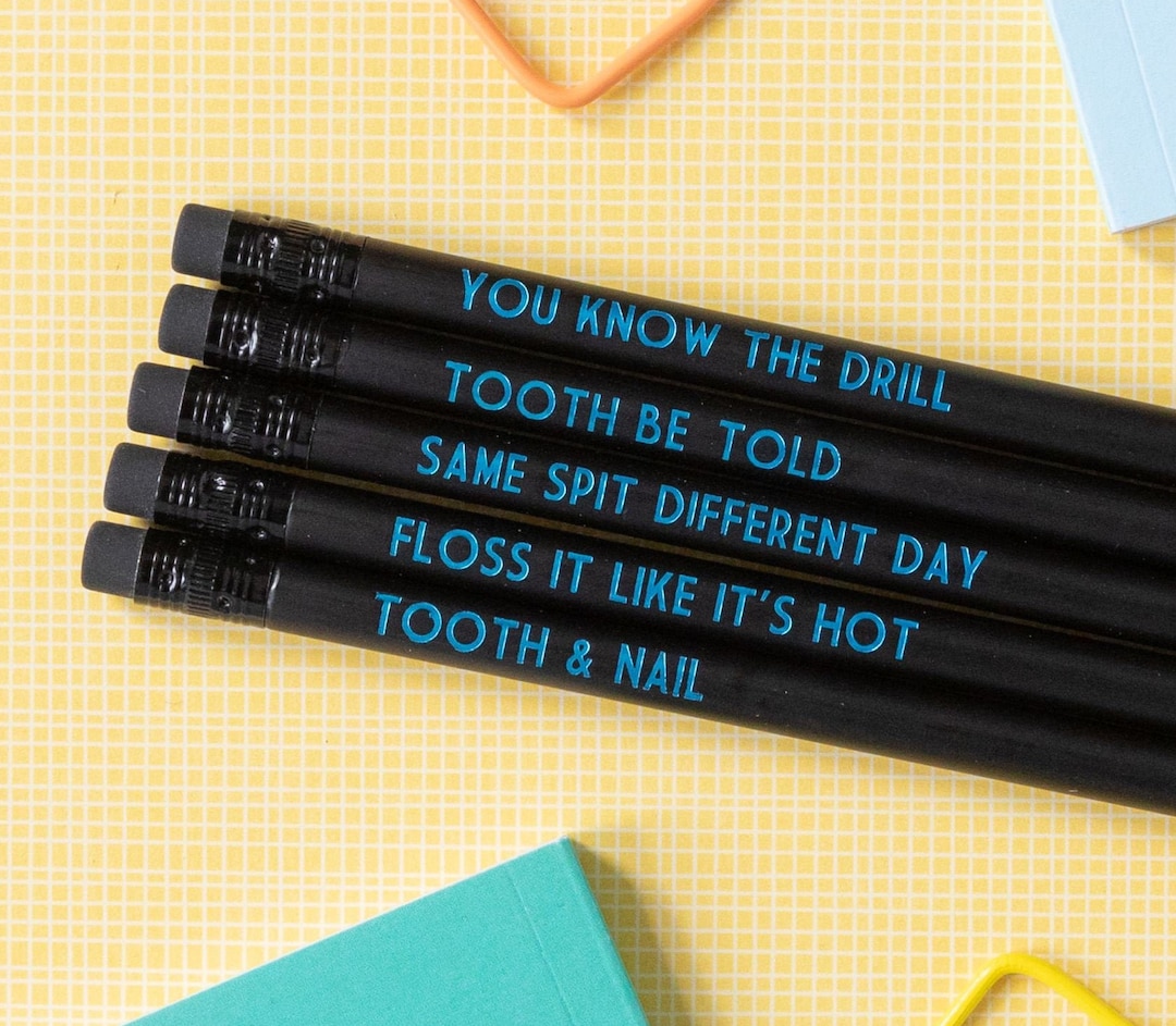 Dentist Pencil Set Same Spit Different Day Etsy