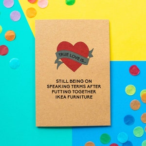 Funny Valentines Card, Husband Valentines Card, Wife Valentines Card, IKEA furniture, Funny Anniversary Card, Funny Love Card