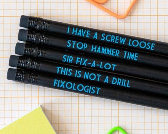 Handyman gift, DIY gift, Carpenter Gift, Husband Gift, Printed Pencil Set, Funny Pencil Set, Handyman present, Printed pencils, Funny gift