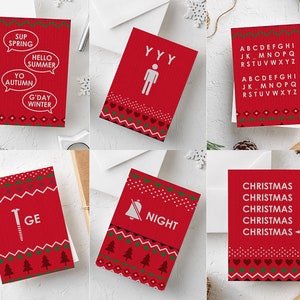 Tarjetas navideñas divertidas / Paquete de 12