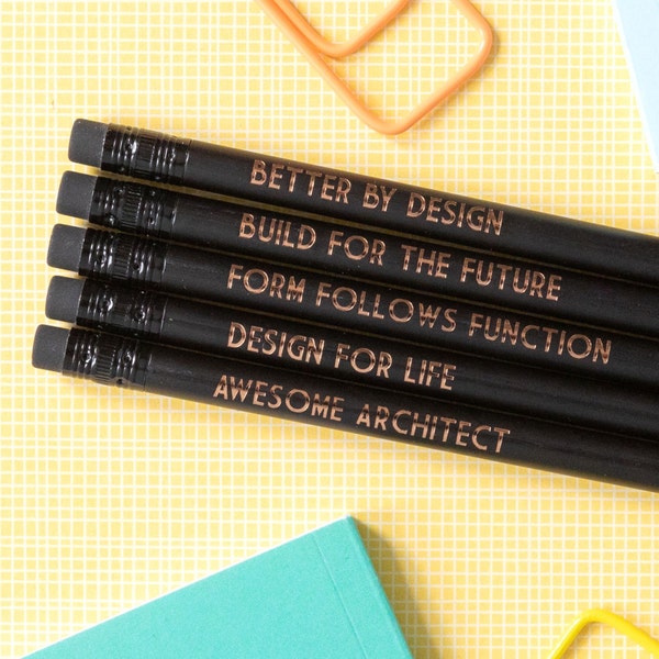 Architect Gift, Gift for Architect, Funny Architect Gift, Architect graduate gift, printed pencils, new architect gift