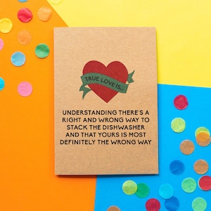 Funny Husband Valentines Card, Funny Wife Valentines Card, Funny Anniversary Card, Husband Birthday Card, Wife Birthday Card, Lave-vaisselle