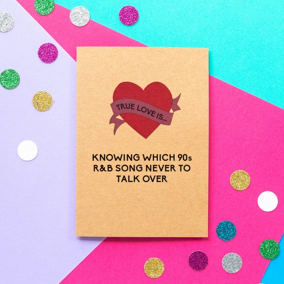 Bettie Confetti Funny Valentine's Day Card - 90s R&B Song Bettie Confetti Funny Valentine's Day Card - 90s R&B Song