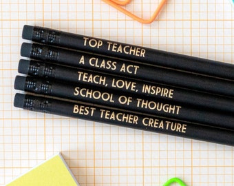 Teacher gift, Funny teacher gift, thank you teacher gift, thank you teacher, gift for teacher, funny gift for teacher, printed pencils