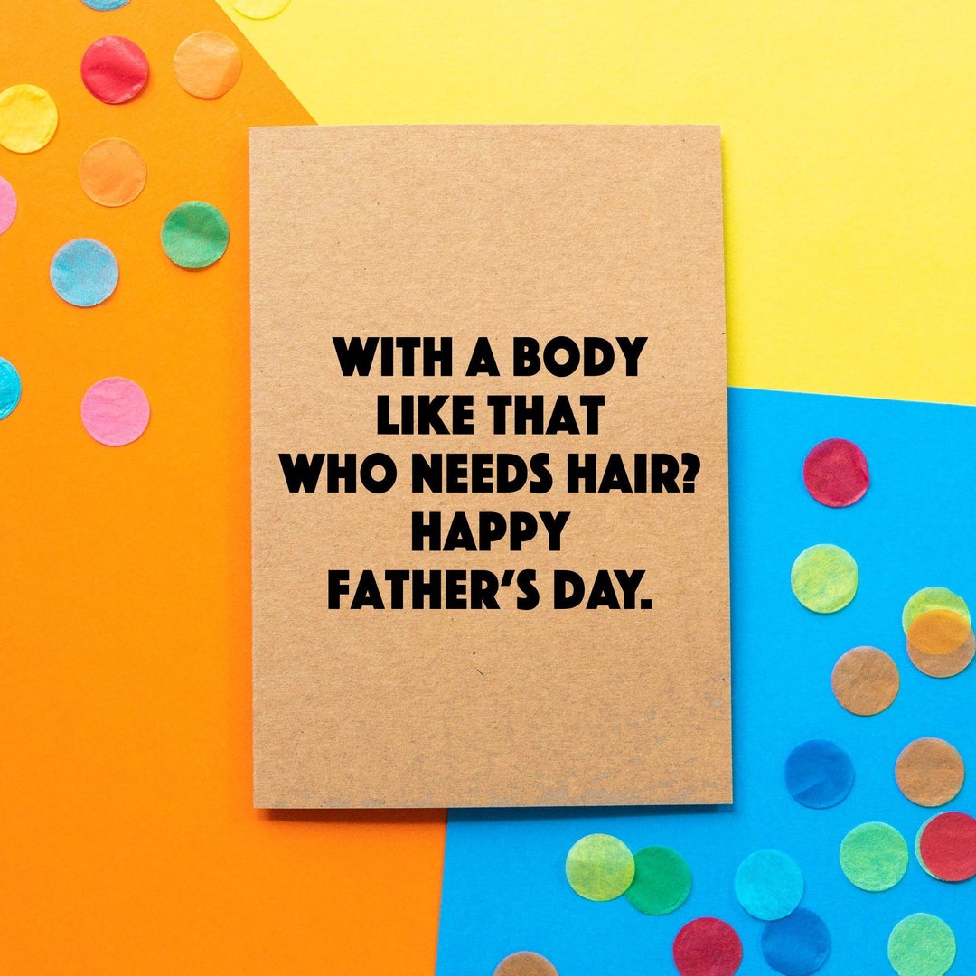 Funny Father's Day Card Dad Bod Bald Dad Rude Cheeky Novelty Single ...