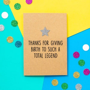 Funny Mother's Day Card, Mothers Day Card, Cheeky Mothers Day Card, Card From Son, Card from Daughter, Total Legend, Funny Mum Card