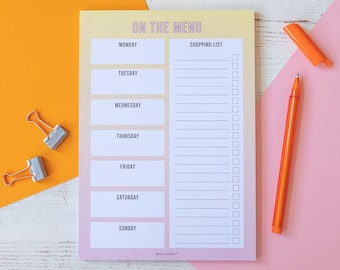 Shopping List Notepad | A5 Groceries Checklist Pad | To Do List