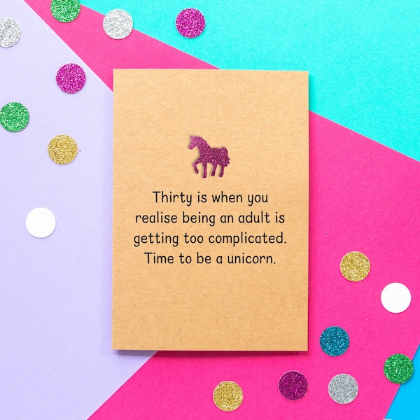 Funny 30th Birthday Card | Time To Be A Unicorn