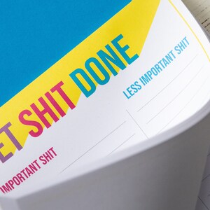 Get Shit Done Notepad | A5 Notepad to do list, Funny notepad image 4
