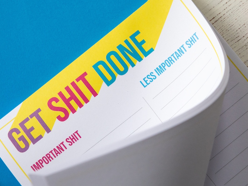Get Shit Done Notepad | A5 Notepad to do list, Funny notepad image 4
