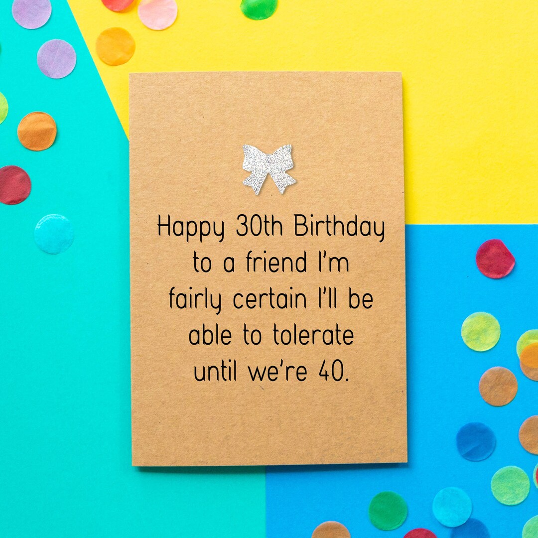 30th Birthday Card Funny 30th Birthday Card Card For Her Etsy
