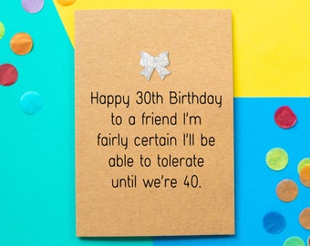 Carte du 30e anniversaire, Carte du 30e anniversaire drôle, Carte pour elle, 30e anniversaire d’un ami, Carte du trentième anniversaire, Carte d’anniversaire drôle, Carte du 30e anniversaire