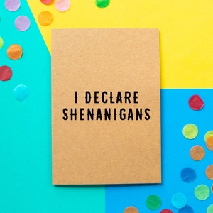 Funny Birthday Card | I Declare Shenanigans