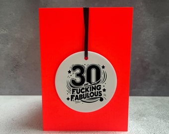 Carte drôle du 30e anniversaire, carte du 30e anniversaire pour elle, carte du 30e anniversaire pour lui, cadeau du 30e anniversaire, 30 ans et putain de fabuleux