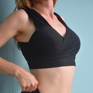 Custom Organic Cotton Support Bra - Black