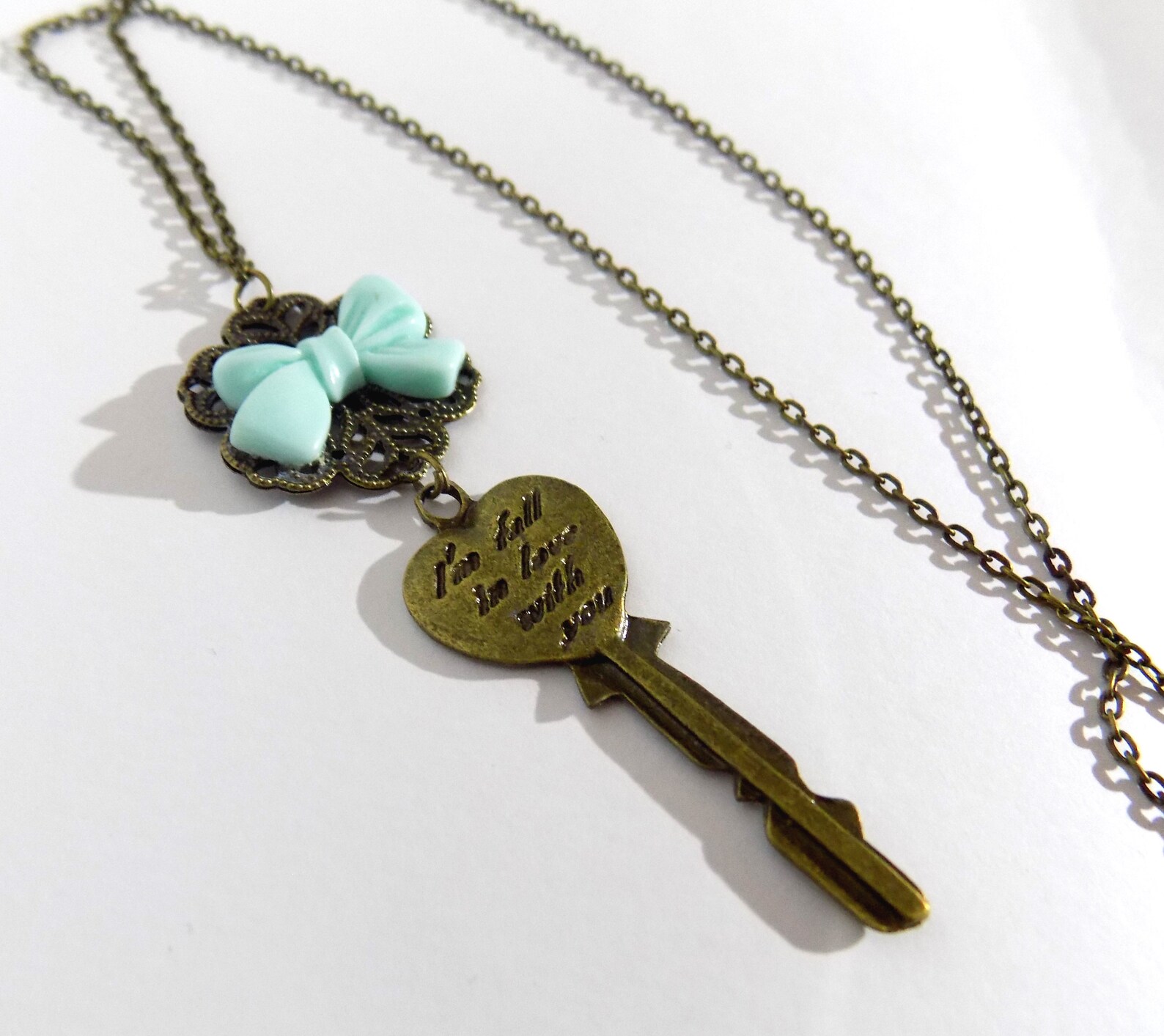 Key to My Heart Necklace I Love You Necklace Etsy