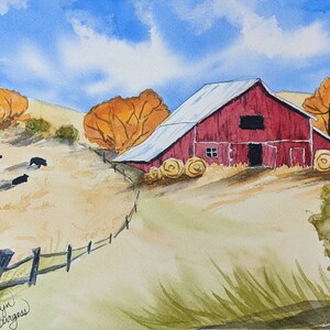 Country Farm Living, Red Barn and cows