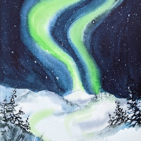 Aurora Borealis Original Painting - Etsy