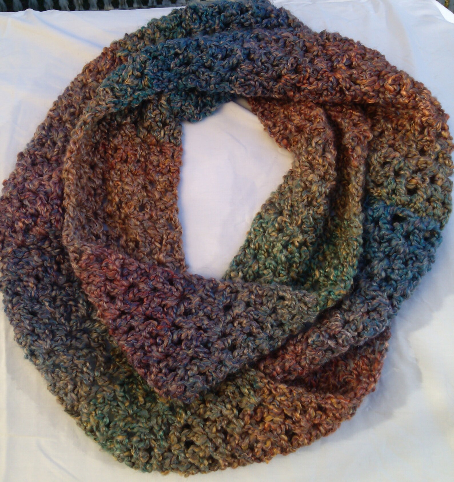 Crochet V stitch infinity scarf | Etsy