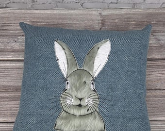 Frühlingskissen, Ostern, Geschenk,Dekokissen, Wildhase 40x40 mit Inlett