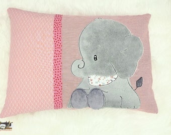 Namenskissen, Kuschelkissen, Kissen, Dekokissen Motiv Elefant