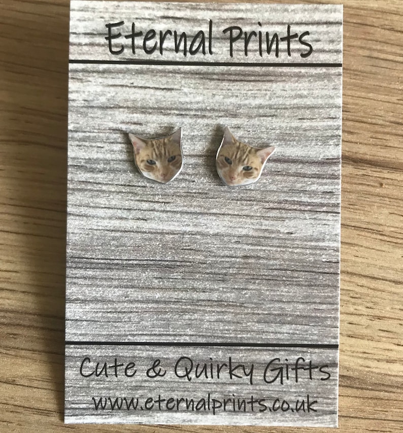 Custom Cat Stud Earrings Cat Studs Custom Cat Pet Earrings Personalised Pet Stud Earrings Pet Earrings Pet Studs image 7