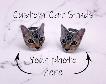 Custom Cat Stud Earrings - Cat Studs - Custom Cat Pet Earrings - Personalised Pet Stud Earrings - Pet Earrings - Pet Studs