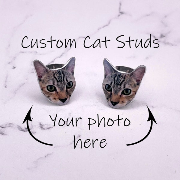 Custom Cat Stud Earrings - Cat Studs - Custom Cat Pet Earrings - Personalised Pet Stud Earrings - Pet Earrings - Pet Studs