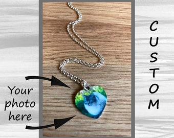 Custom Heart Cat Pendant - Custom Cat - Cat Heart Necklace - Cat Necklace - Cat Lover - Cat Gift - Photo Pendant - Cat Photo Heart Pendant