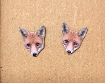Fox Stud Earrings - Fox Studs - Foxy Earrings - Fox Lovers - Fox Gift - Animal Earrings - Animal Studs - Foxy Gifts