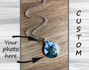 Custom Cat Pendant - Bauble Custom Cat - Cat Round Necklace - Cat Necklace - Cat Lover - Cat Gift - Photo Pendant - Cat Photo Round Pendant