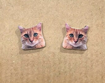 Ginger Cat Earrings - Gift for Cat Lover - Cat Gifts - Cat Earrings - Cat Studs - Ginger Cats - Love Cats - Pet Studs - Pet Earrings