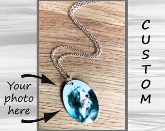 Custom Dog Pendant - Oval Custom Dog - Dog Oval Necklace - Dog Necklace - Dog Lover - Dog Gift - Photo Pendant - Dog Photo Oval Pendant