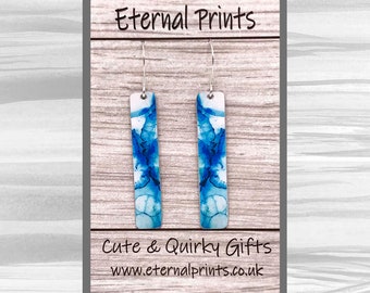 Abstract Earrings - Aqua Earrings - Drop Earrings - Funky Drop Earrings - Vibrant Earrings - Colourful Drop Earrings - Landscape