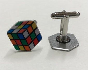 Rubik’s Cufflinks - Retro Cufflinks - Cufflinks - 80’s Cufflinks - Jewellery for Him - Jewellery for Men