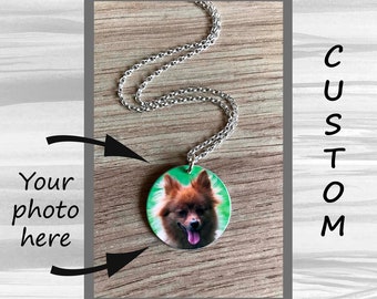 Custom Dog Pendant - Round Custom Dog - Dog Necklace - Dog Necklace - Dog Lover - Dog Gift - Photo Pendant - Dog Photo Round Pendant