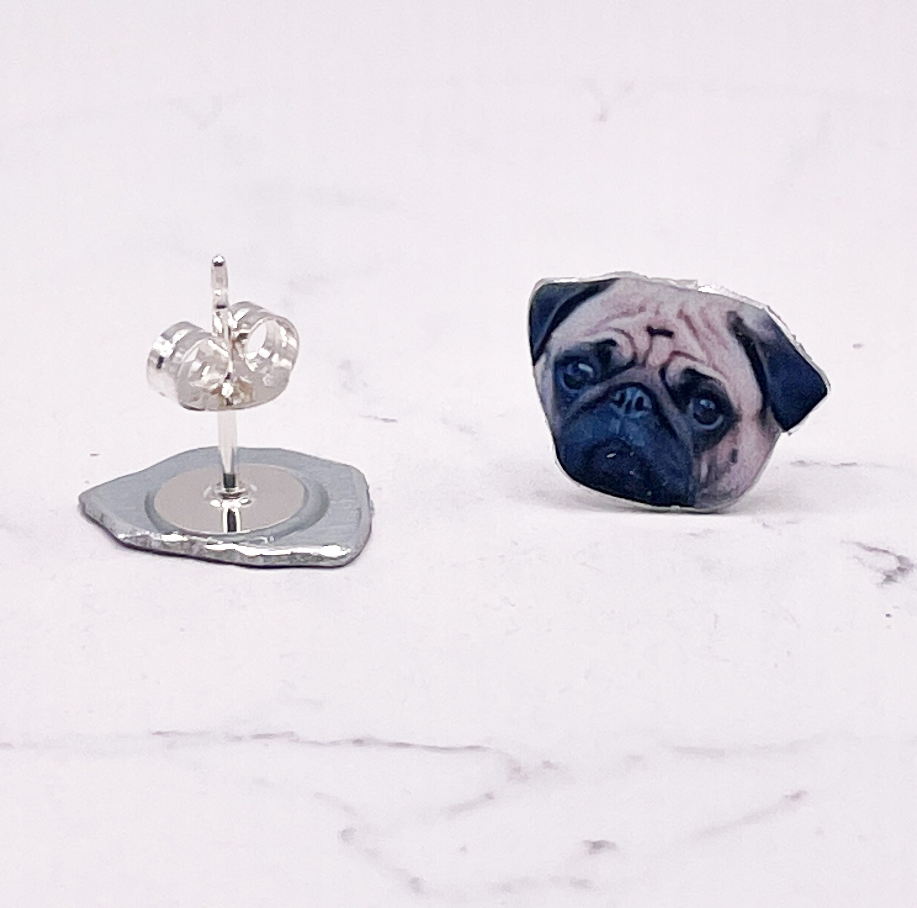 Pug Stud Earrings Cute Pugs Pug Lover Gift Pug Earrings Dog