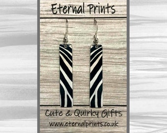 Animal Print Earrings - Zebra Print Earrings - Animal Earrings - Zebra Earrings - Long Earrings - Print Earrings