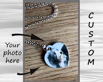 Custom Dog Heart Pendant - Custom Dog - Dog Heart Necklace - Dog Necklace - Dog Lover - Dog Gift - Dog Photo Pendant - Pet Memorial